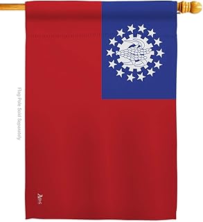 Myanmar Burma House Flag Regional Nationality Nation International World Country Particular Area Small Decorative Gift Yard Banner Double-Sided Made In USA 28 X 40