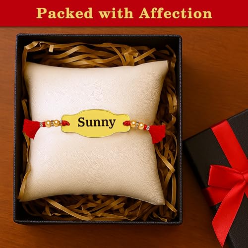 Image of SOLOBOLO Unisex Adult Rakhi For Brother And Bhabhi | Customised Raakhi With Name For Brother | Rakhee Combo Gift For Sister And Bhai | Rakshabandan For Bro And Sister