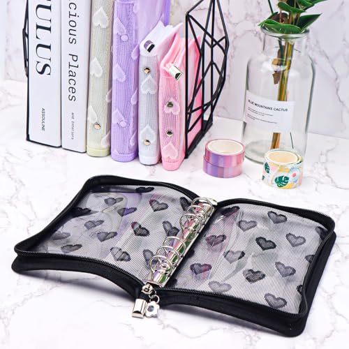 Image of Black A6 Binder Zipper Lace Lover Budget Planner Cover | 6 Rings