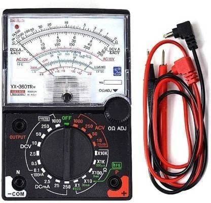 Analog Multimeter Testing Voltmeter Ohmmeter Measure Ac & Dc Voltage, Dc Current Analog Multimeter (Black 20000 Counts)-image-34