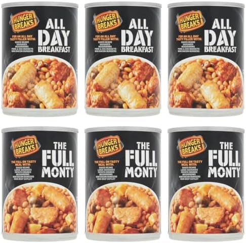 Canned Meal Bundle - Contains 3 x Hunger Breaks Full Monty and 3 x Hunger Breaks All Day Breakfast