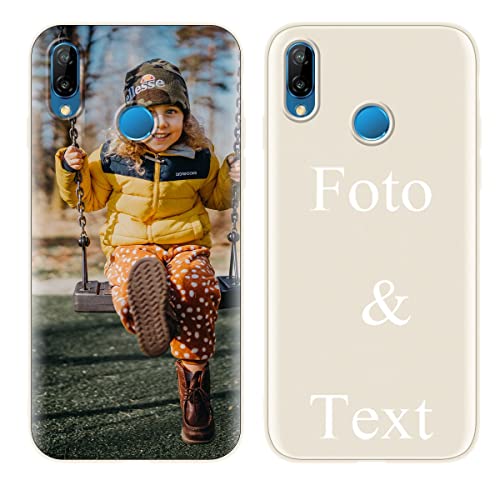KARTXITAI Cover Personalizzata Compatibile con HUAWEI P20 Pro con Foto Testi logo,Custodia Morbido TPU Gel Custom Case con Immagine,Testo Assorbimento degli Urti e Anti-Graffio -NERO