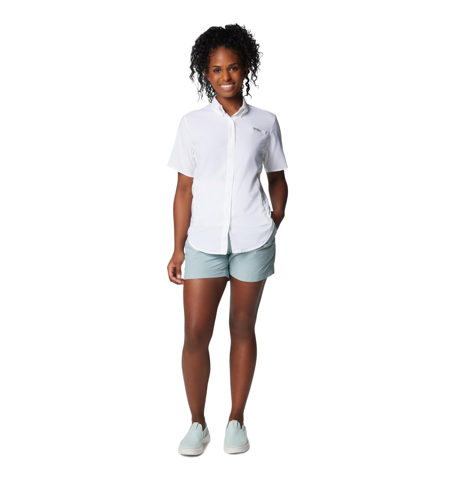 Columbia Chemise à Manches Courtes Tamiami II pour Femme, Blanc 2024, Taille XS, Blanc 2024, XS