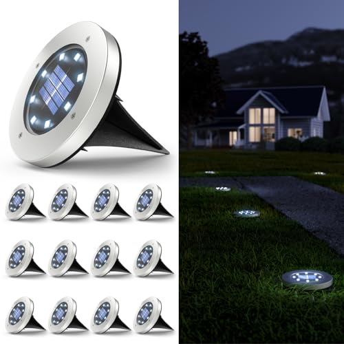 Sunco 12 Pack Solar Lights Outdoor Garden LED, Waterproof...