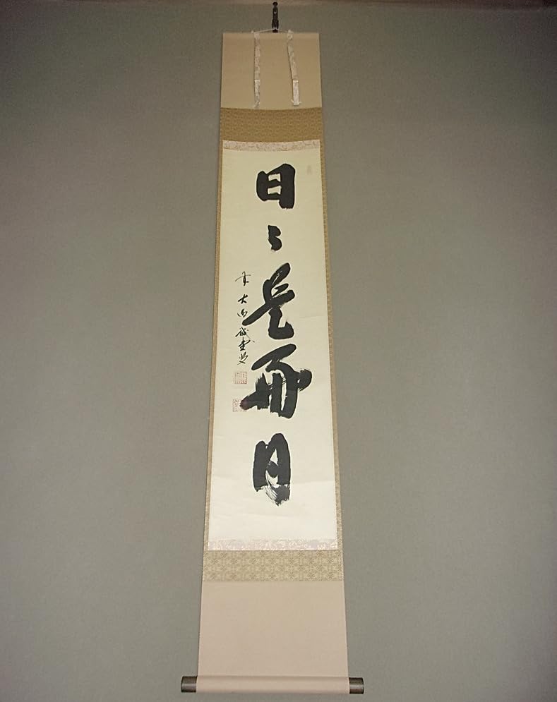 Amazon.co.jp: 掛け軸 大徳寺 515菅長 藤井誡堂 藤井誠堂 筆 日々是好 