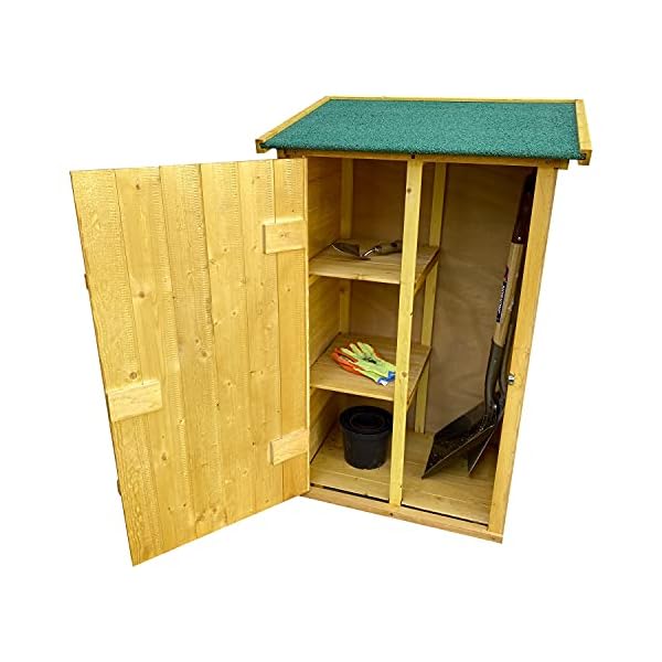 Woodside Wooden Garden Storage Cupboard Outdoor Garden Tool Store Shed - Image 3