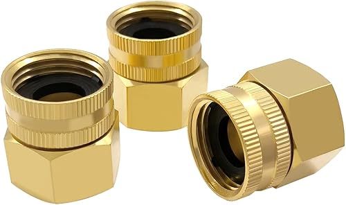 Vista 32 de Hooshing Adaptador giratorio de manguera de jardín de latón 3/4 "GHT a 1" NPT hembra a hembra conector de tuberías