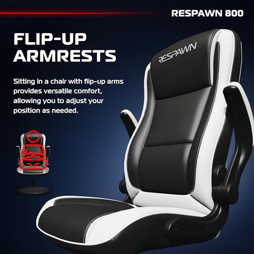 Image of RESPAWN 800 Console Rocker Gaming Chair, Swivel Seat with Lumbar Support