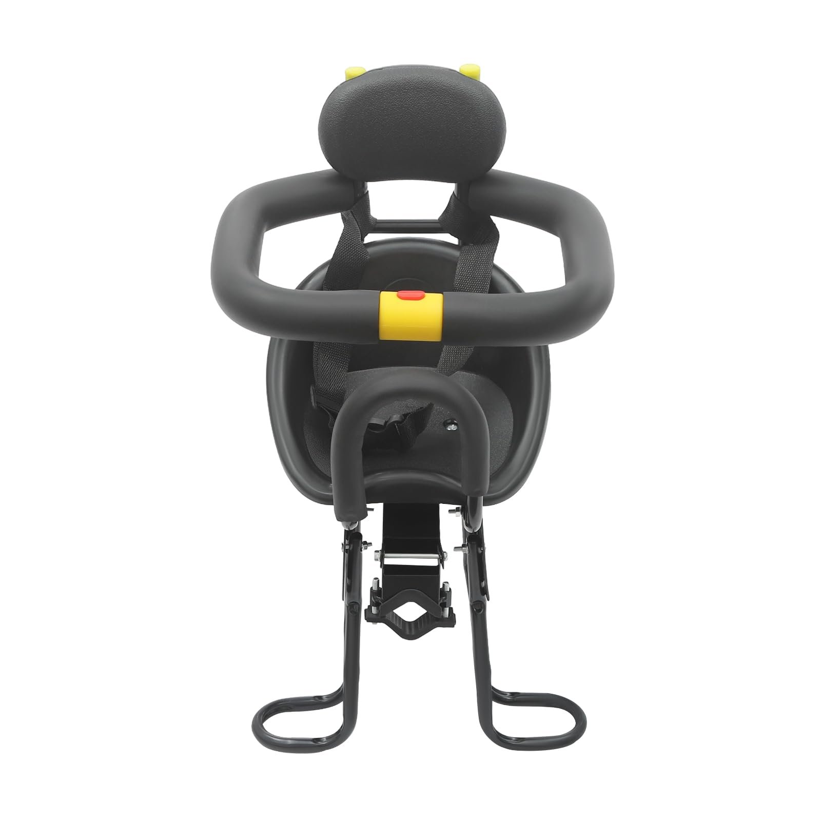 Kids Bike Seat, Detachable Front Mounted Toddler Bicycle Seats with Foot Pedals for Children 2~5 Years,Adjustable Seat Length Children's Bicycle Seat,Safety Protection,Suitable for Most Bicycles