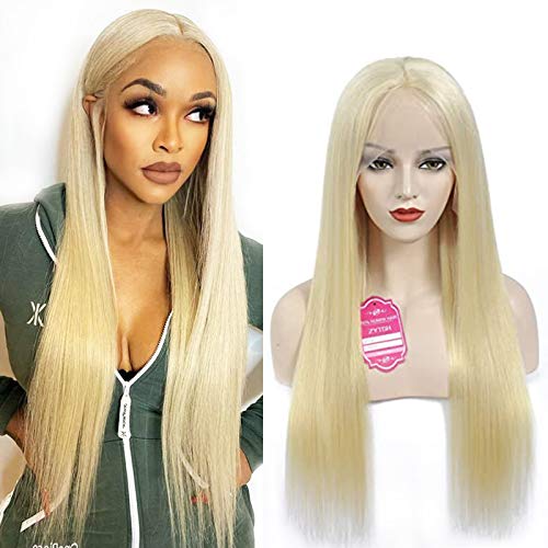 613 Lace Front Wig Human Hair 13x4x1 Deep Middle Part Lace Wig Brazilian Straight Human Hair Wigs Blonde Lace Front Wig Transparent Lace Wig (24inch, 613 T-Part Blonde Straight Lace Front Wigs)