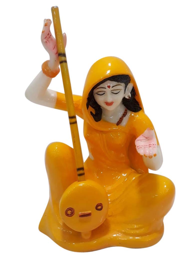 SN Handicrafts Polyresin Meerabai Playing Musical Instrument Showpiece, Standard, Multicolour