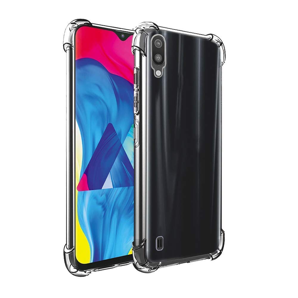 Muzz Samsung Galaxy M10 Case Back Cover Drop Defence Series Protective Soft Phone Mobile Cover with 4 Hard Bumper Corner for Galaxy M10