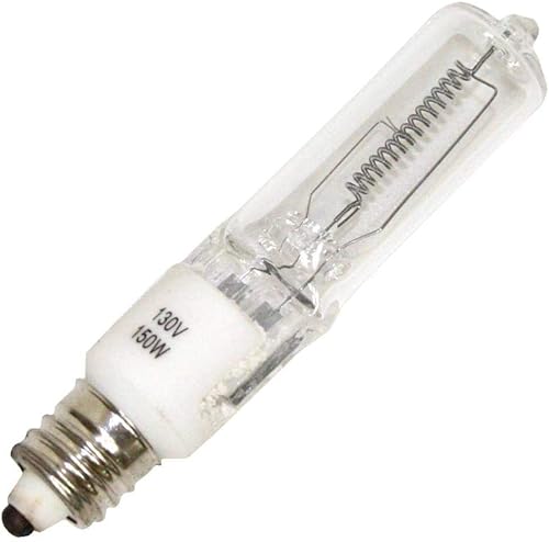 Hikari JD7015 - Bombilla halógena de 150 vatios - JD - Base de mini candelabro - Transparente - 2,000 horas de vida - 2300 lúmenes - 130 voltios