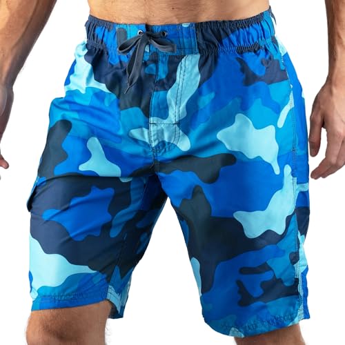 Image of Kanu Surf Men's Big Viper Extended Size Stripe Swim Trunk