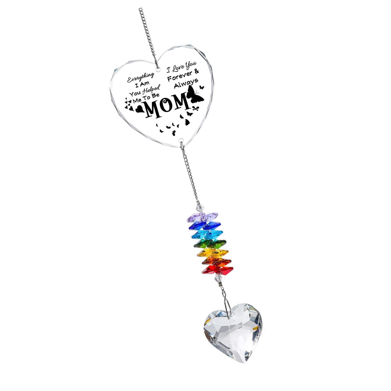Tfaoys C Handcrafts Acryli Crystal Wind Himes Love Theme Beautiful Reflective Wind Himes Artificial Rystal Sun Atcher For Holiday Hangings Decoration Thanksgiving Decoration