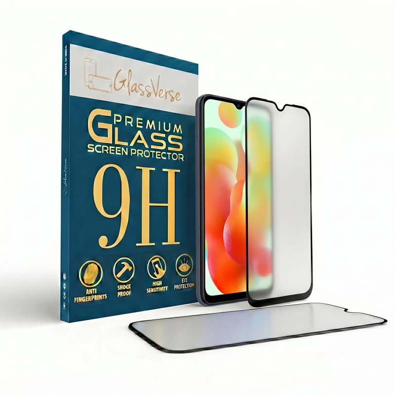 Image of GlassVerse Matte Tempered Glass for Redmi 12c | Anti Glare, Smooth Touch Screen Protector, 9H Hardness, Edge to Edge, Case Friendly, Hassle-less Installation Kit Included. (Pack of 2)