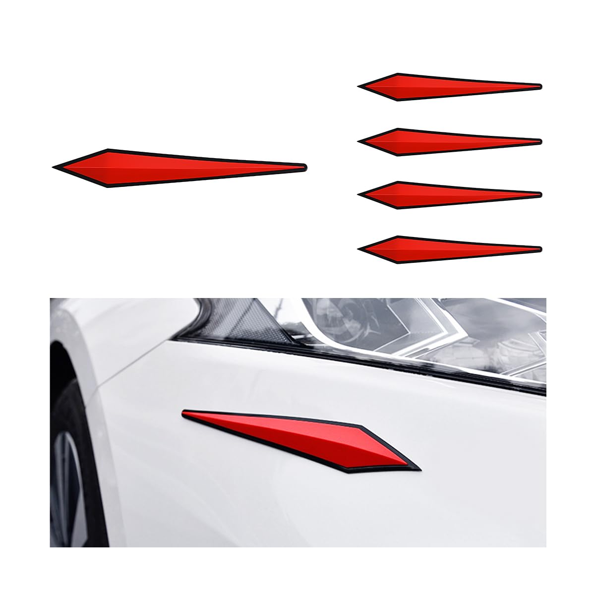 CGEAMDY 5 Pieces Crash Scratch Guard Strips, Car Side Door Edge Guards Protector Bumper, Bumper Guard Anti-Collision Protector, Universal Exterior Accessories for Most Cars, Trucks, Pickups(Red)