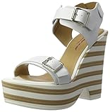  Fornarina Pretty, Sandalias con Plataforma Mujer, Blanco, 37 EU