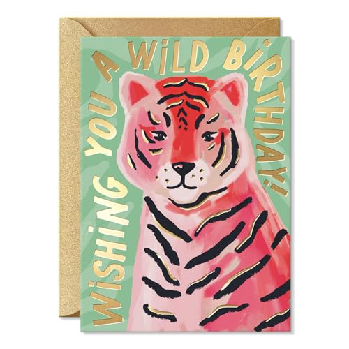 Sweetzer&Orange Birthday Card with Envelope, 5x7, Single Fun Happy Birthday Card for Men, Women, Friends & Family – Message Written Inside - Unique Individual Cardstock & Keepsake Gift