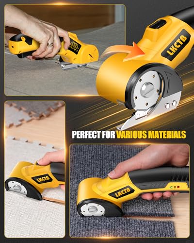 Electric Scissors, Cardboard Cutter, With LED Light, High-Efficiency Brushless Motor, 2000mAh Battery, Tungsten Steel Blade, Suitable for Cloth, Cardboard, Leather, Carpet