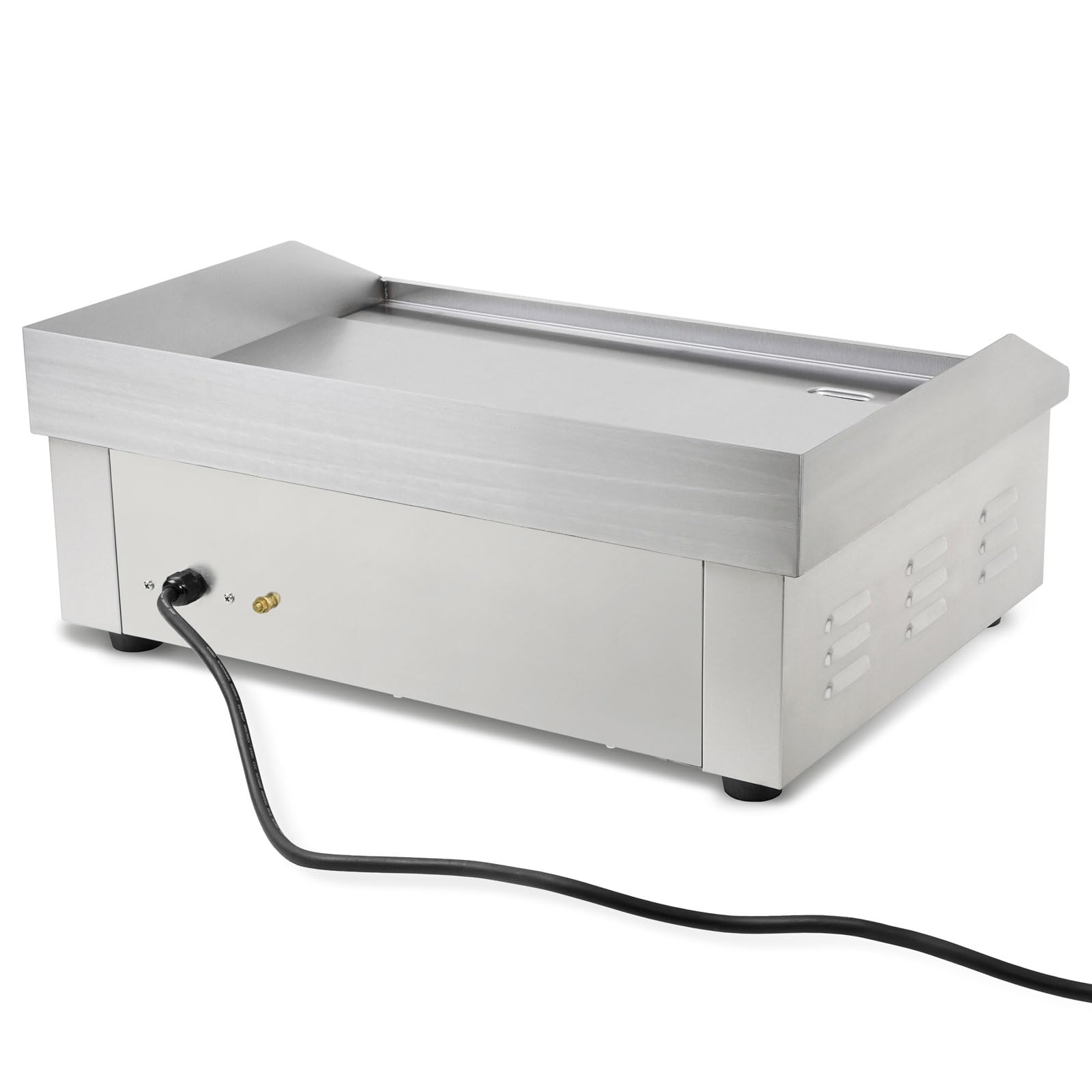 VERTES Plancha Grill 3000 W ze stali nierdzewnej Powierzchnia grillowa gładka 55 x 35 cm, termostat, temperatura 50-300°C, ochrona przed rozpryskami i ciepłem, pojemnik na tłuszcz