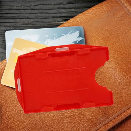 10x Double Sided ID Card Holder, Horizontal or Veritcal Hold 2 Cards, Two Sided ID Holder for Transit Events, Red4