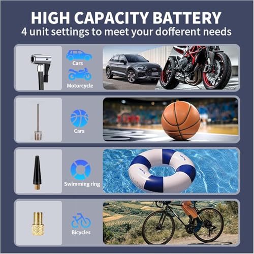 Image of Car Jump Starter with Air Compressor 4000A Peak Battery Jump Starter 14.8V,150PSI Inflator Auto Booster 15000MA Jump Box (up to 10L Gas,8L Diesel Engine),LED Light with Quick Charger USB & Type C