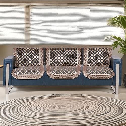 Image of Premium Chenille Woven Anti-Slip 3 Seater Sofa Cover | L-Shape Sofa Seat Protector for Living Room | Durable & Stylish Slipcover - Dark Grey