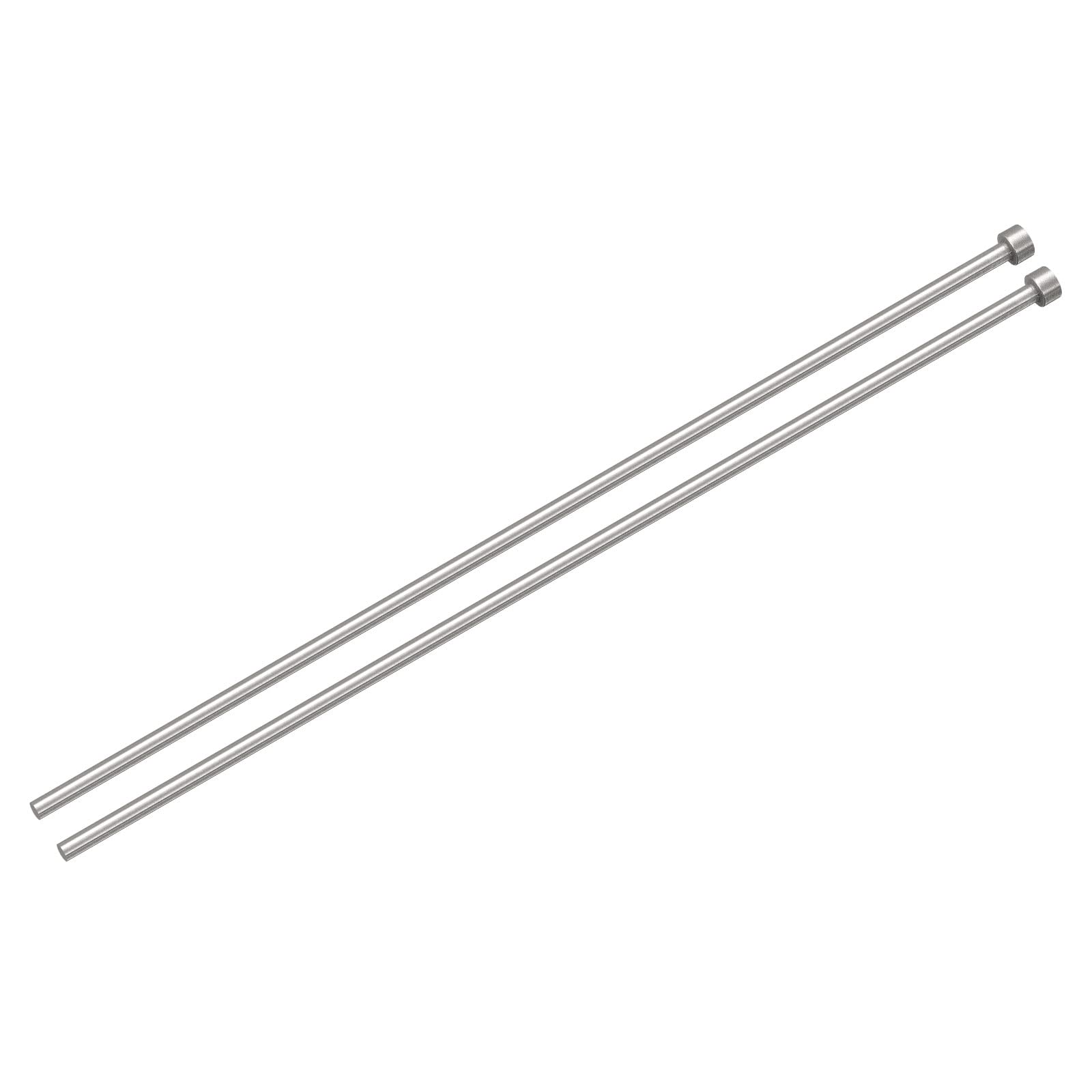 sourcing map Straight Ejector Pins, 5.5mm (7/32") Dia. 65Mn Steel Round Tip Punch 300mm (12") Long for Mechanical Maintenance 2Pcs
