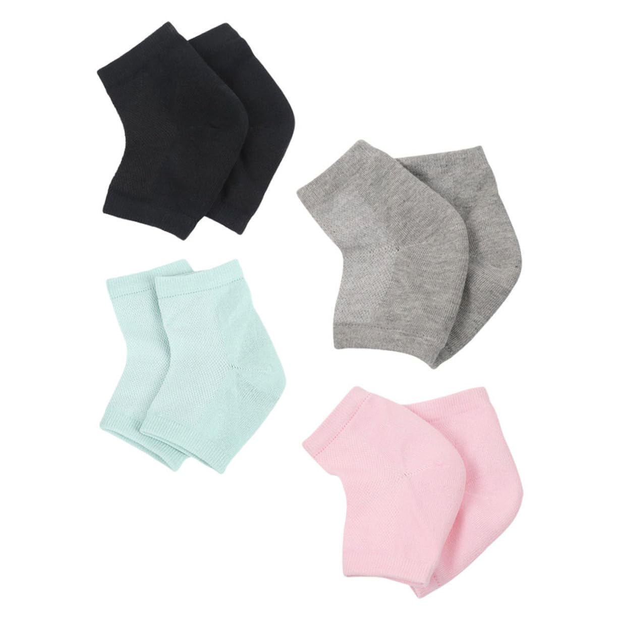 VICASKY Polyester Cotton Anti-Slip Heel Socks 4 Pairs Dry Foot Socks Open Toe Design