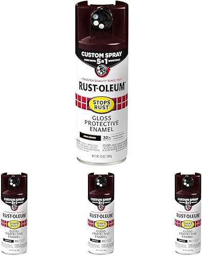 Vista 424 de Rust-Oleum 376885 Pintura en aerosol 5 en 1 personalizada para prevención del óxido, 12 onzas, transparente brillante