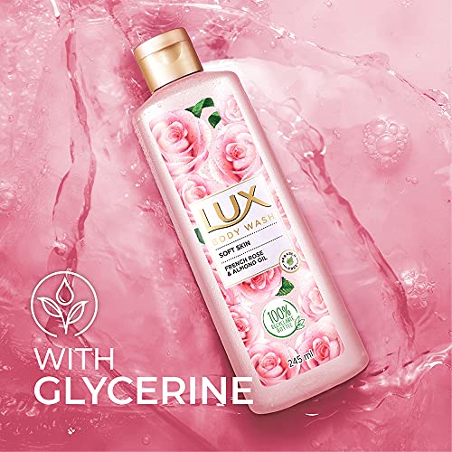 Image of LUX Shower Gel, French Rose Fragrance & Almond Oil Bodywash, With Glycerine For Soft & Glowing Skin, Paraben Free, 245 ml