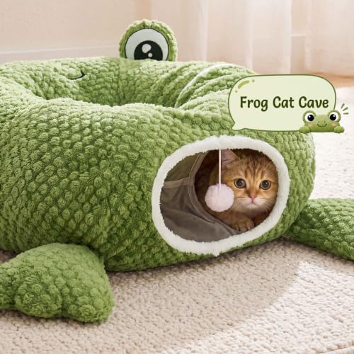 Image of Cat Tunnel Bed with 20 Cat Toys,Kitten Toys for Indoor Kittens,Green