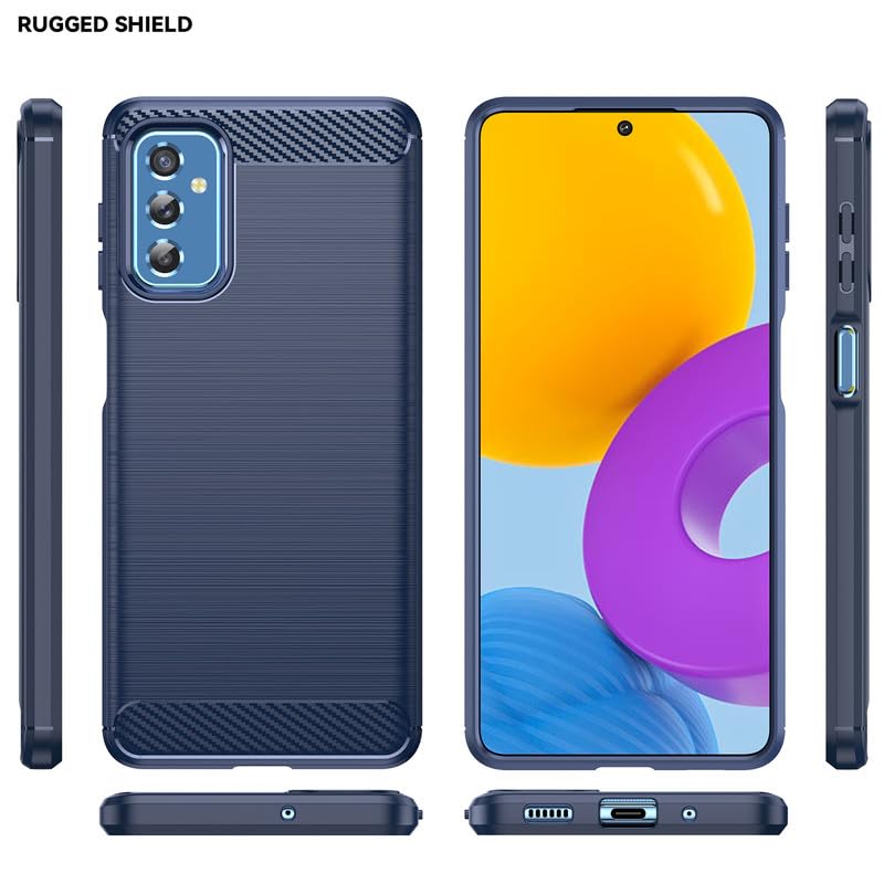Image of Hybrid Carbon Fiber Back Case for Samsung Galaxy M52 5G (Blue)