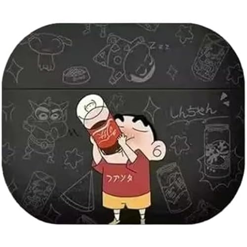 クレヨンしんちゃん AirPods 1/2/3/4/Pro/Pro2 ケース カバー ヘッドフォン保護 イヤホン ヘッドホン 落下防止イヤホンシェル 装着充電可能 ワイヤレス充電対応 互換性がある,1,AirPods 1/2