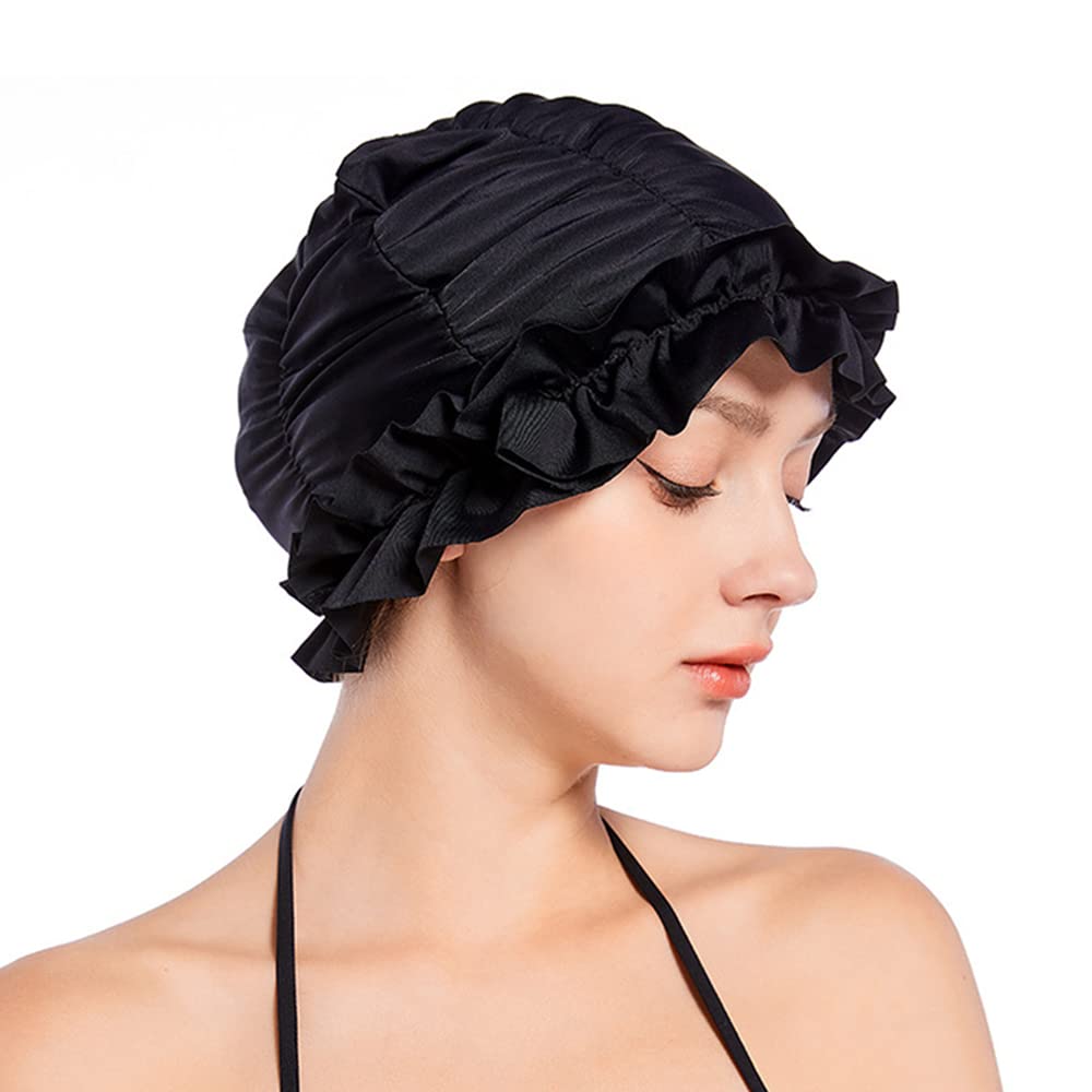 Bonnet De Bain Turban Rétro Élastique Pour Femme - Bonnet Natation Cheveux Longs Courts - Style Vintage Chic
