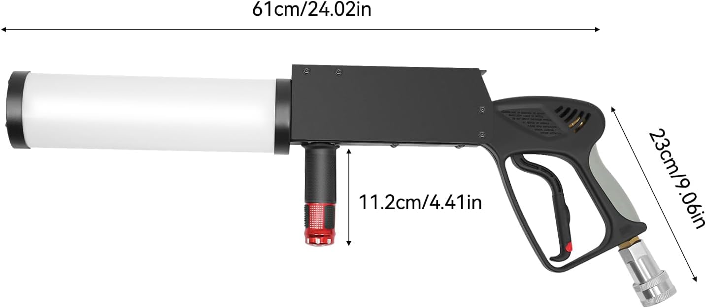 Co2-kanone Dj, Co2-jet-maschine Handnebelpistole Für Partys, Konfettikanone, Nebelmaschine Mit Led-lichteffekt Und 3 M Schlauch Für Nachtclub, Hochzeit, Party, Halloween (co2)