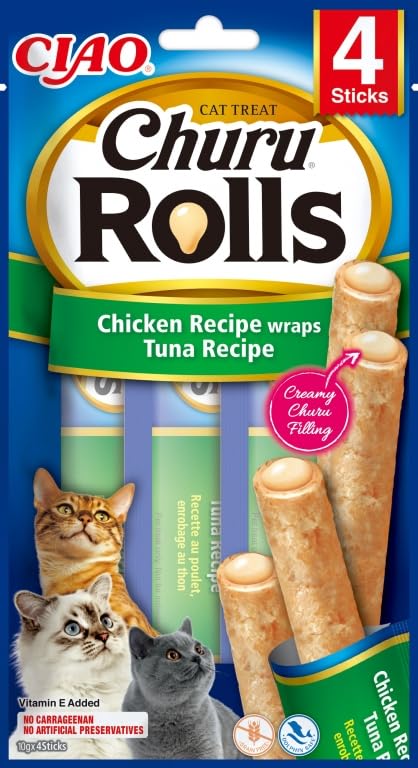 Churu Rolls Gatos Snack para Gatos 12x4x10 Gr (Atún)