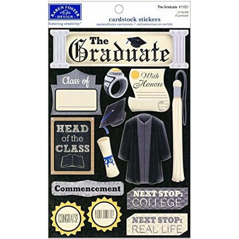 KAREN FOSTER Design Acid and Lignin Free Scrapbooking Sticker Sheet, The Graduate Cover