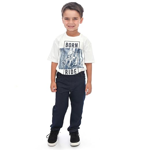 Calça Malha Jeans/Cotton Jeans Infantil Juvenil Masculina 01 ao 14
