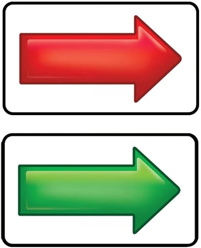 StoreSMART - Flechas sólidas magnéticas - Paquete variado rojo y verde - 2 x 3 pulgadas - Paquete de 50 - ARROWRG-VP-50