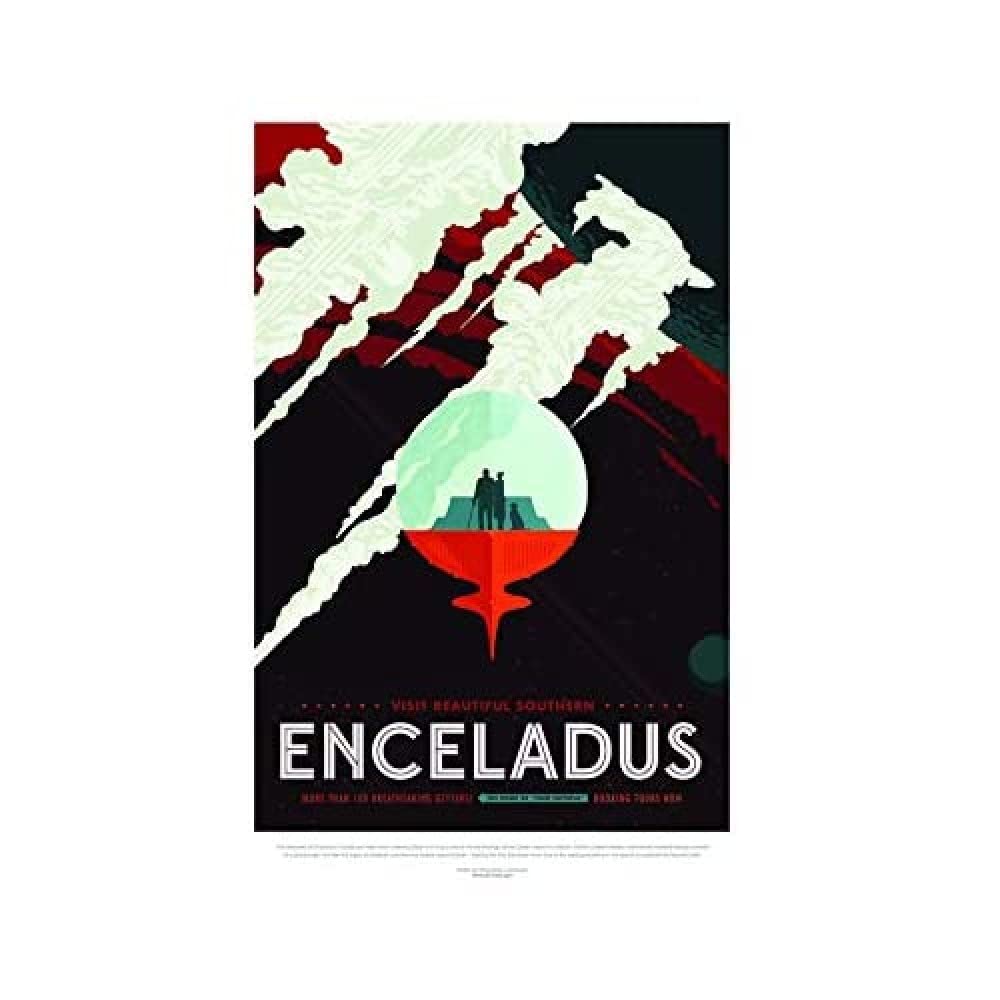 Wee Blue Coo NASA Space Travel Ad Southern Enceladus Wall Art Print