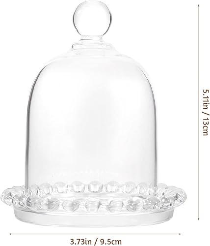 Miniatura 2 de Zerodeko Mini plato para tartas con tapa cúpula de cristal decorativo transparente vitrina centro de mesa soporte para tartas bandeja de aperitivos