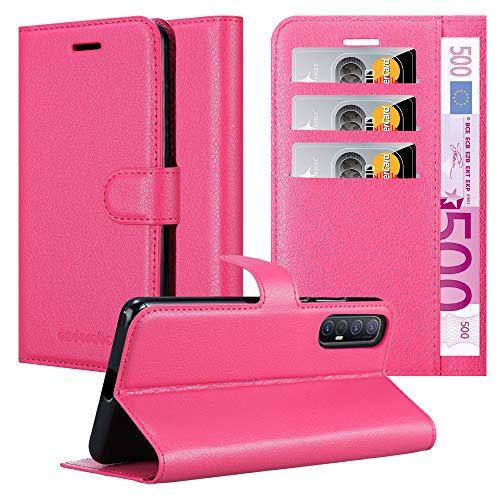 Cadorabo Hülle kompatibel mit Oppo FIND X2 NEO Handyhülle aus Premium Kunst Leder Flip Klappbare Stoßfeste Magnetische [Standfunktion] [Kartenfächern] Cover Hülle für Oppo FIND X2 NEO Tasche in Pink