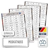276 Gewürze Etiketten Aufkleber - eckig - schwarz/weiß - Gewürzetiketten selbstklebend & wasserfest - Gewürz Sticker - für Gewürzgläser, Dosen und Regale - Edition 2021