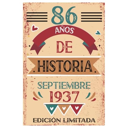 86 Años De Historia Septiembre 1937: Libro de visitas, cuaderno, 110 páginas de felicitaciones, idea de regalo, regalo Para la esposa, novia, mujer, La madre