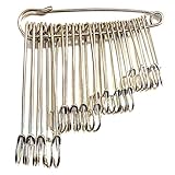 HappyHome 安全ピン 特大 おしゃれ 20本入り カブトピン ストールピン ブローチピン ハンドメイド 手芸 アクセサリーパーツ (シルバー)