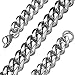 Men's 15mm Stainless Steel Silver Curb Link Chain Necklace, 26