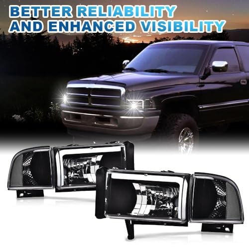 image for PIT66 LED Headlights Left & Right Side Compatible with 1994-2002 Dodge