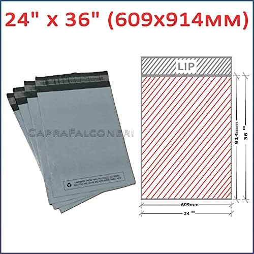 Large 10x Grey Mailing Bags 24" x 36" Polythene Self Seal Big Plastic Envelopes 100% Recyclable Strong Packaging Bags - Parcel Postal Postage Packaging Bags